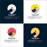 desert camel point map logo set design template vector