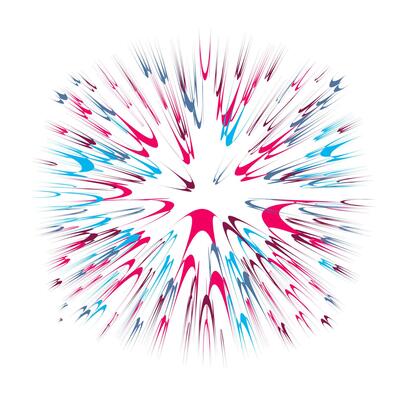 Abstract, colored, fluffy ball on a white background