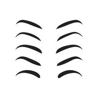 Set of eyebrow collection, eyebrows icon, Cartoon eyebrows shapes, thin, logo, Classic eyebrows. vector
