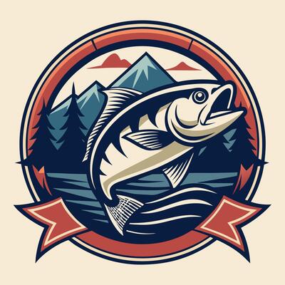 a fish with a mountain in the background