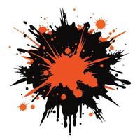 an orange and black splatter on a white background vector