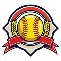 a softball ball with wheat in the center of the emblem vector