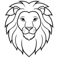 lion head outline illustration vector