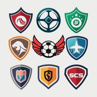 a set of different soccer logos and badges vector