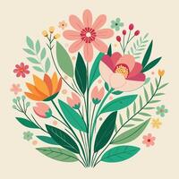 floral bouquet illustration vector