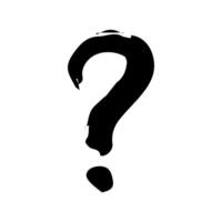Hand drawn ink question mark illustration in sketch style. Single element for design vector