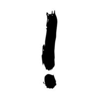 Hand drawn ink exclamation mark illustration in sketch style. Single element for design vector