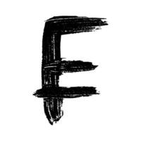 Hand drawn swiss franc currency symbol. Brush stroke doodle. Single element for design vector