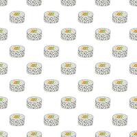 Seamless pattern with sushi roll for decorative print, wrapping paper, menu, wallpaper and fabric vector