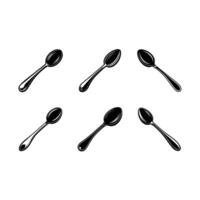 Spoon Design - and Linocut Silhouette Art vector