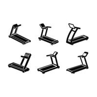 Treadmill Machine and Linocut Silhouette Design vector