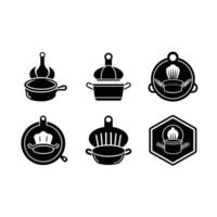 Teflon Cooking Icon - and Linocut Silhouette Design vector