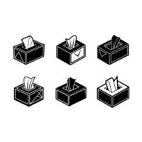 Tissue Box Design with and Linocut Silhouette Style vector