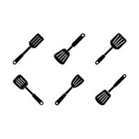 Spatula Illustration - and Linocut Silhouette Design vector