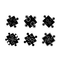 Puzzle Design with and Linocut Silhouette Style vector