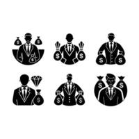 Elegant Wealth Management and Linocut Silhouette Designs vector