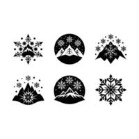 Snow Illustration - Linocut Silhouette Design vector