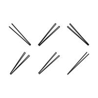 Chopsticks and Linocut Silhouette Design vector