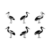 Stork Icon - and Linocut Silhouette Design vector