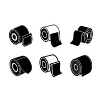 Toilet Paper Roll Illustration - and Linocut Silhouette Design vector