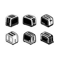 Toaster Illustration - and Linocut Silhouette Design vector