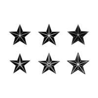 Star and Linocut Silhouette Design vector