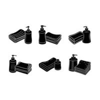 Soap and Towel Illustration and Linocut Silhouette Design vector