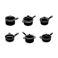 Saucepan - Linocut and Silhouette Design vector