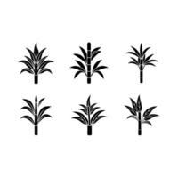 Sugar Cane Illustration Linocut Silhouette Design vector