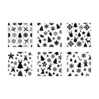 Christmas Pattern - and Linocut Silhouette Design vector