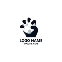 hands holding the moon logo design vector