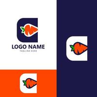 letter c carrot logo design vector