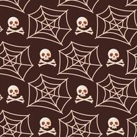 Halloween Skull and Spider Web vector