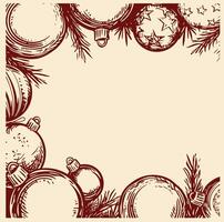Christmas frame with ornaments illustration vector