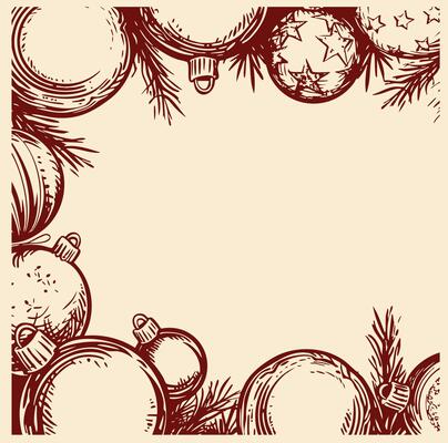 Christmas frame with ornaments illustration