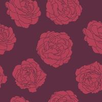 Dark Red Roses Pattern Burgundy vector