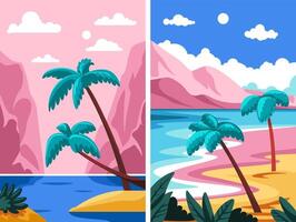 Scenic Beach and Island Views vector