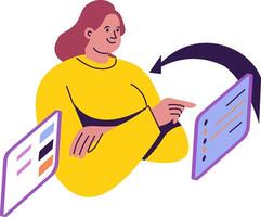Woman Using Digital Interface Illustration vector