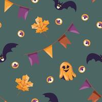 Halloween Seamless Pattern with Bats vector