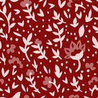 Red Floral Motif Seamless Pattern vector