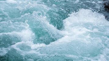 Powerful waves crashing against rocks photo