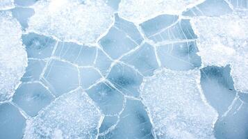 Cracked ice texture with intricate patterns photo