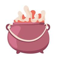 Cauldron with Bubbling Witch Potion vector