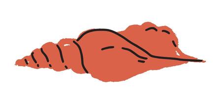 Red Conch Shell Illustration vector