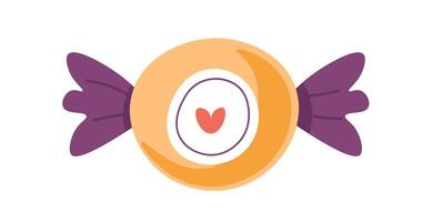 Candy with heart shaped center vector
