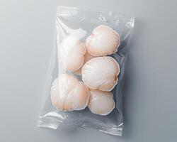 Sugary citrus fruit slices in plastic bag photo