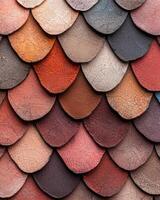 Textured wooden tiles in warm tones photo