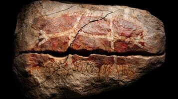 ancient rock art with mysterious symbols photo