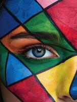 Colorful abstract eye close up photo
