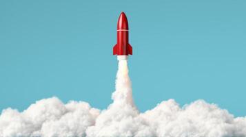 Rocket launching into the sky photo